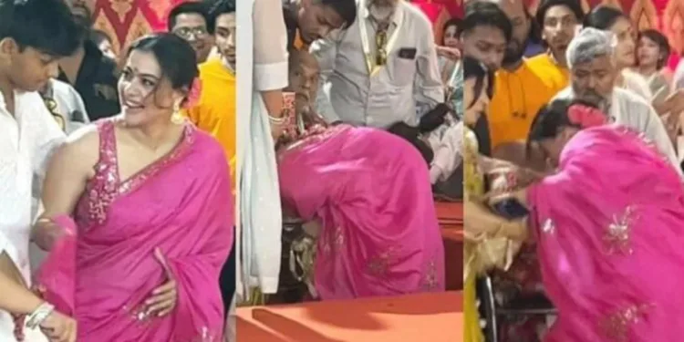 दुर्गा पंडाल में गिरीं काजोल, सोशल मीडिया पर वीडियो हुआ वायरल